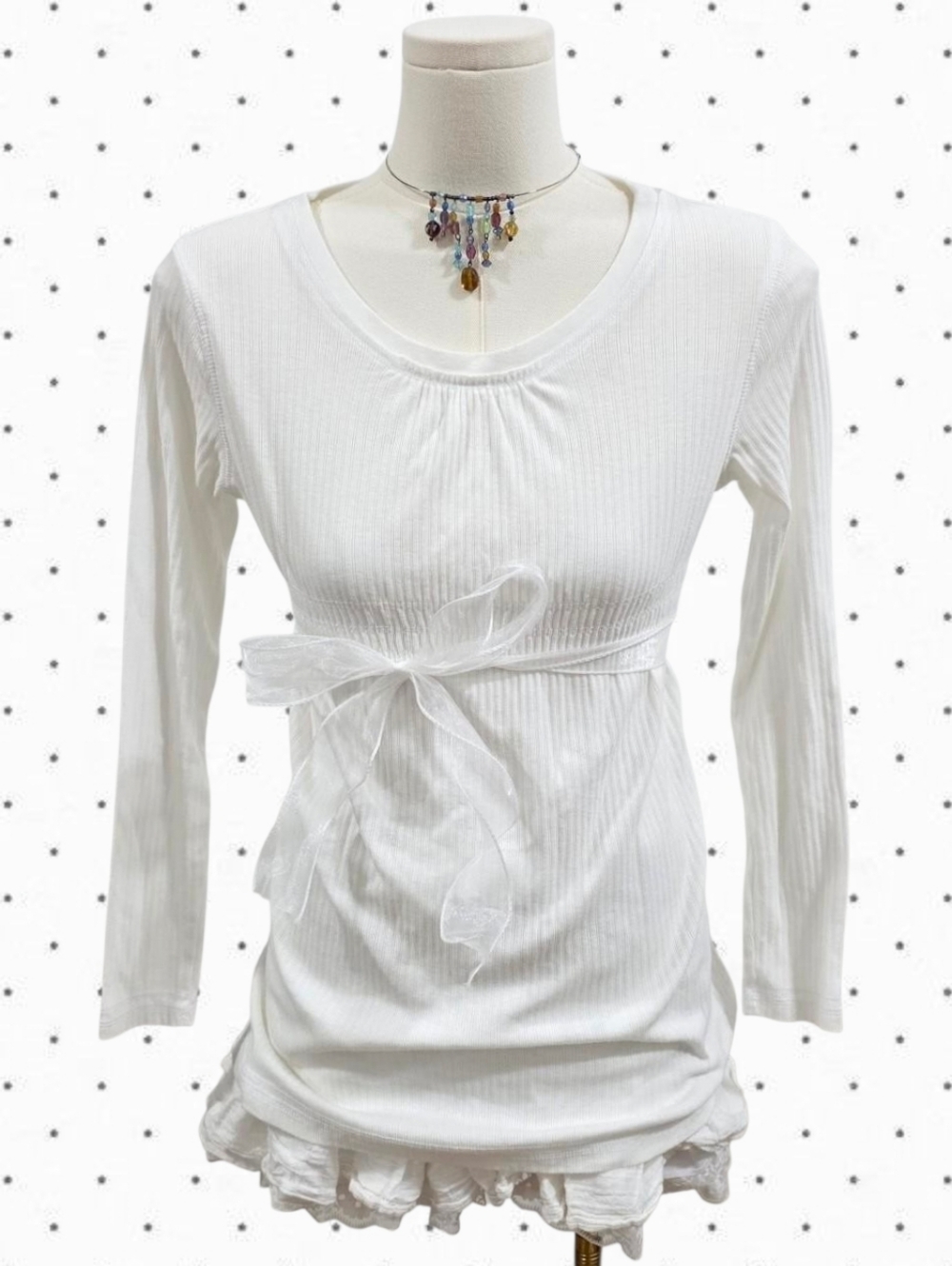 Mossimo vintage white long sleeve babydoll top